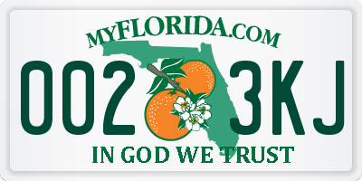 FL license plate 0023KJ