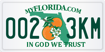 FL license plate 0023KM