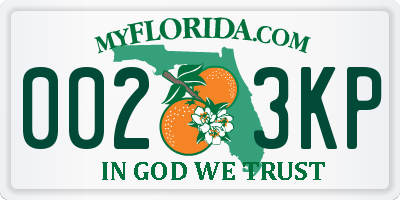 FL license plate 0023KP