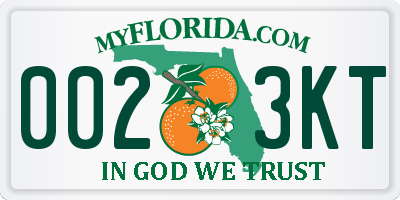 FL license plate 0023KT
