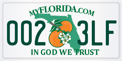 FL license plate 0023LF