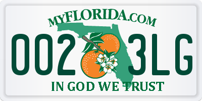 FL license plate 0023LG