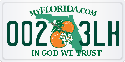 FL license plate 0023LH
