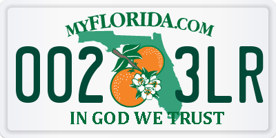 FL license plate 0023LR