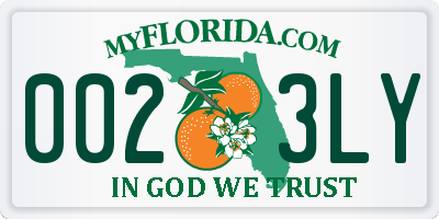 FL license plate 0023LY