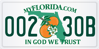 FL license plate 0023OB
