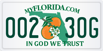 FL license plate 0023OG