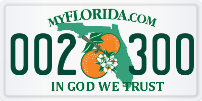 FL license plate 0023OO