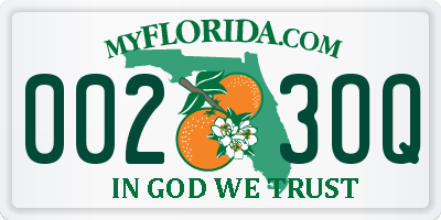 FL license plate 0023OQ