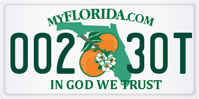 FL license plate 0023OT