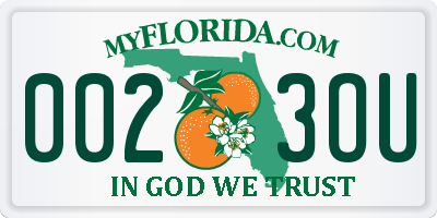 FL license plate 0023OU
