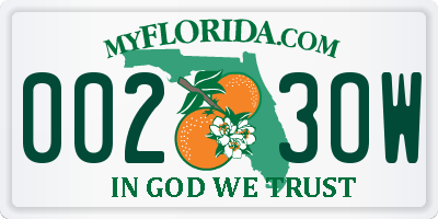 FL license plate 0023OW