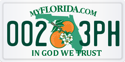 FL license plate 0023PH