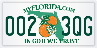 FL license plate 0023QG