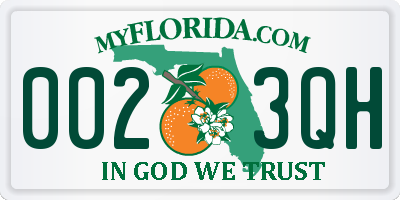 FL license plate 0023QH