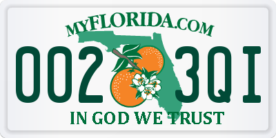 FL license plate 0023QI