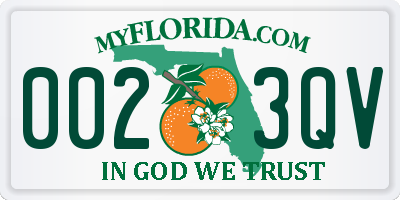 FL license plate 0023QV