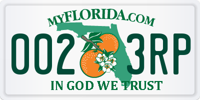 FL license plate 0023RP