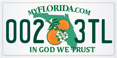 FL license plate 0023TL