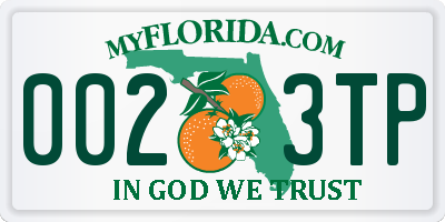 FL license plate 0023TP