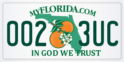 FL license plate 0023UC