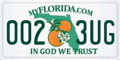 FL license plate 0023UG