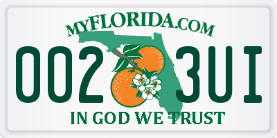 FL license plate 0023UI