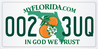 FL license plate 0023UQ