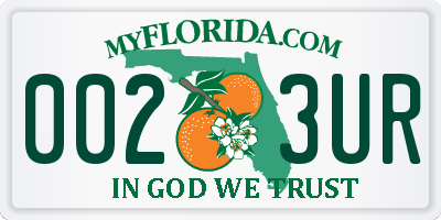FL license plate 0023UR