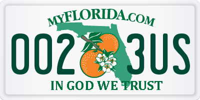 FL license plate 0023US