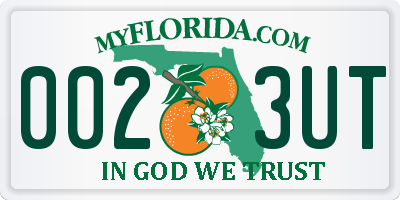 FL license plate 0023UT