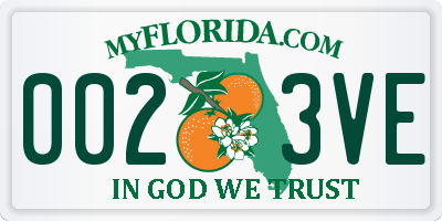 FL license plate 0023VE