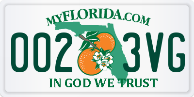 FL license plate 0023VG
