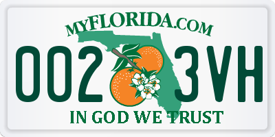 FL license plate 0023VH