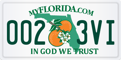 FL license plate 0023VI