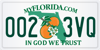 FL license plate 0023VQ