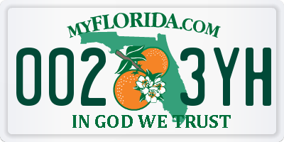 FL license plate 0023YH
