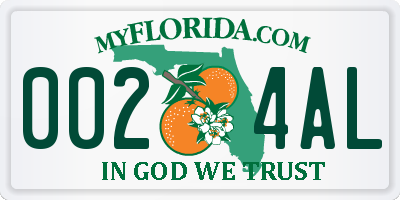 FL license plate 0024AL