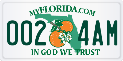 FL license plate 0024AM