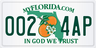FL license plate 0024AP