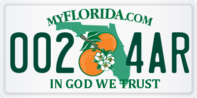 FL license plate 0024AR