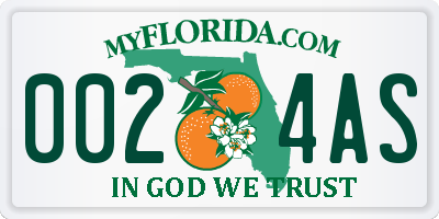 FL license plate 0024AS