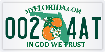 FL license plate 0024AT