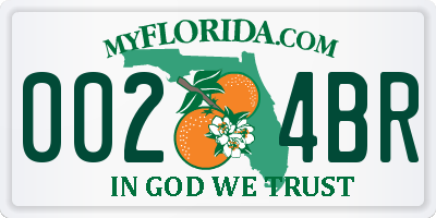 FL license plate 0024BR