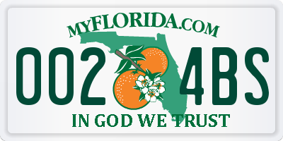 FL license plate 0024BS