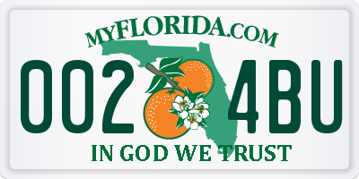 FL license plate 0024BU