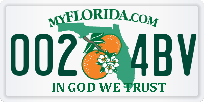 FL license plate 0024BV