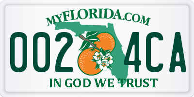 FL license plate 0024CA
