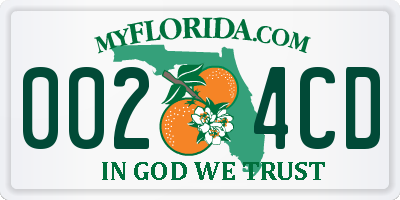 FL license plate 0024CD