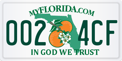 FL license plate 0024CF